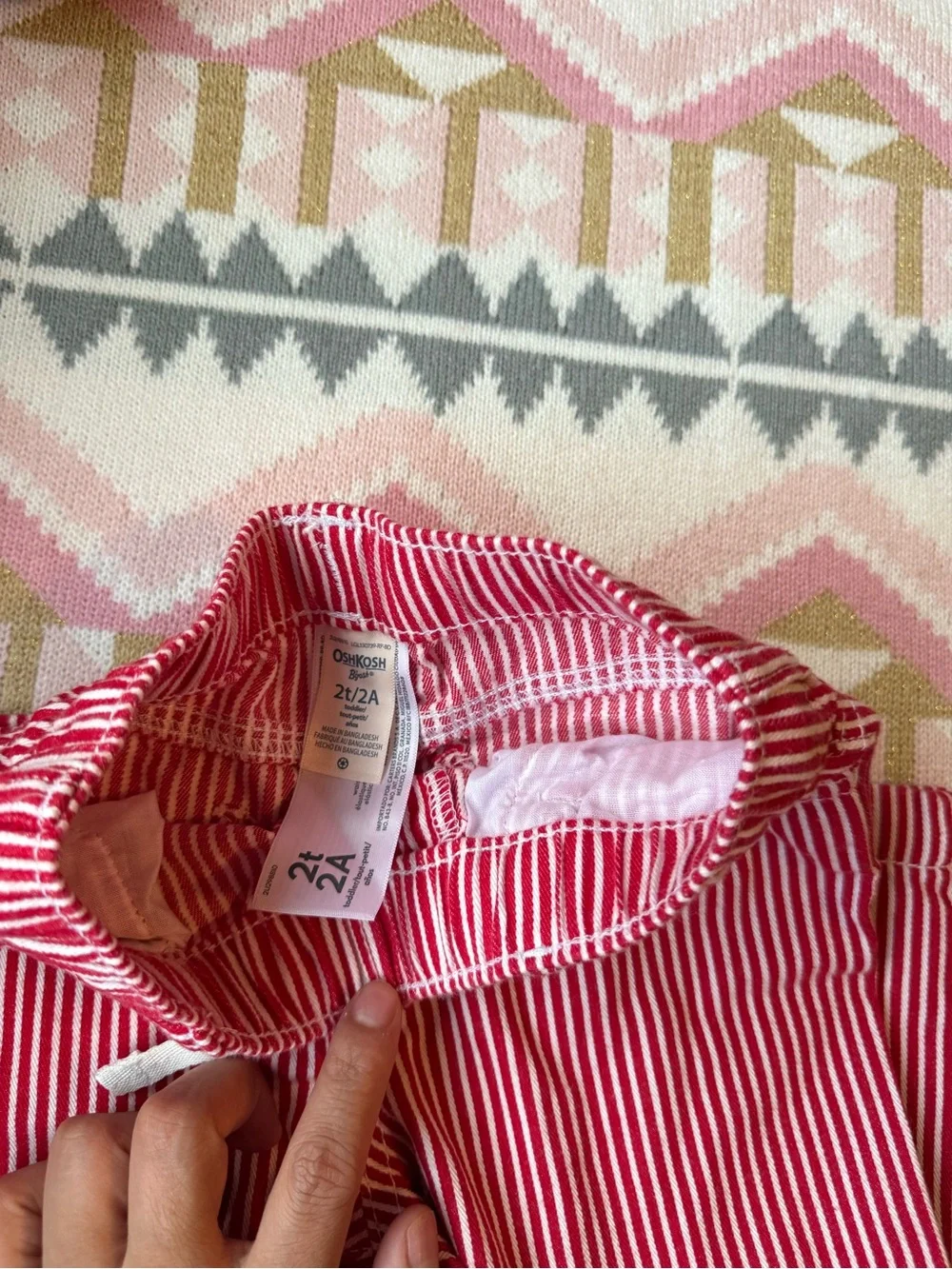 OshKosh B'gosh Red and White Striped Pants